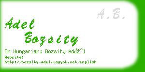 adel bozsity business card
